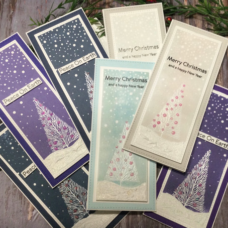 Christmas Slimline Scene Builder with a Special Embossing Technique