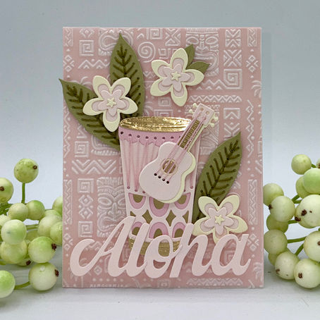 Soft Tropical Vibes with Spellbinders Stitching Die of the Month, Luau Beats, for June, 2026