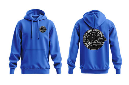 Hoodie Mockup of All American Hauling Logo