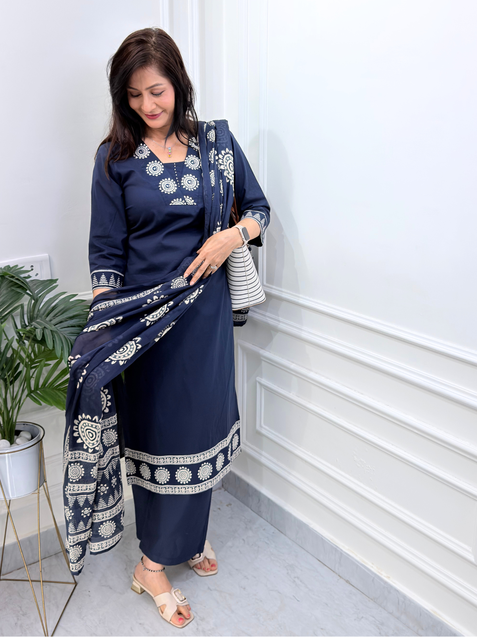 Angrakha Timeless Blue Kurti Set