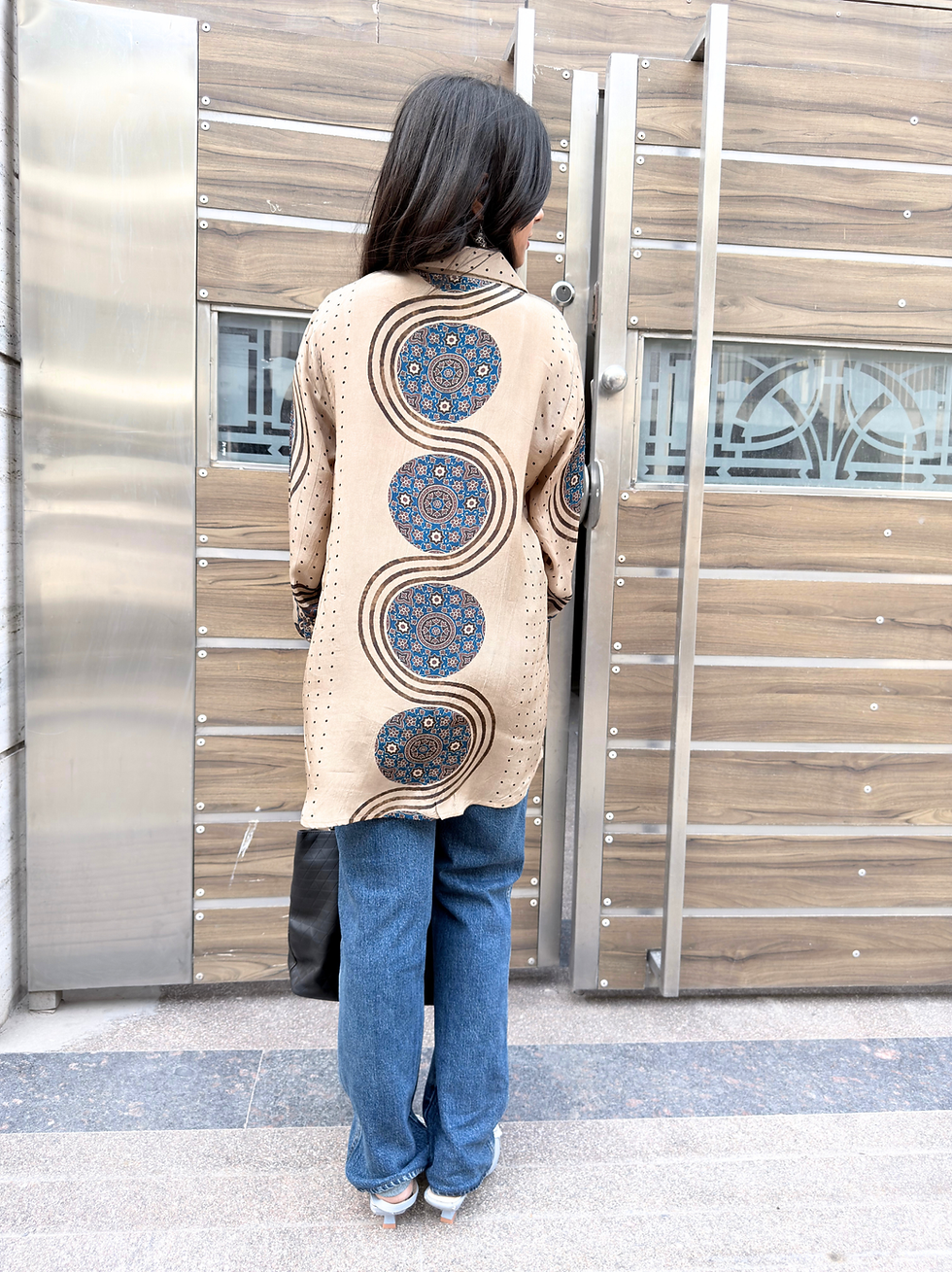 Thumbnail: Boho Mosaic Crepe Shirt