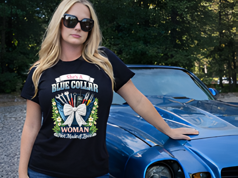 Thumbnail: Blue Collar Woman Shirt, Tradeswoman Graphic Tee, She’s a Blue Collar Woman