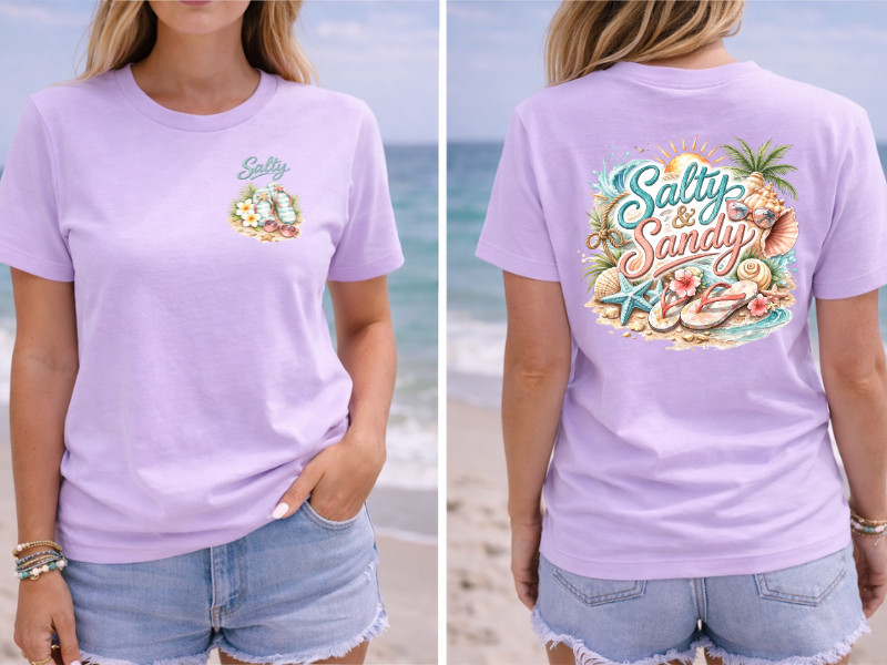 Thumbnail: Salty and Sandy Shirt, Cute Beach Graphic Tee for Women, Coastal Summer Shirt