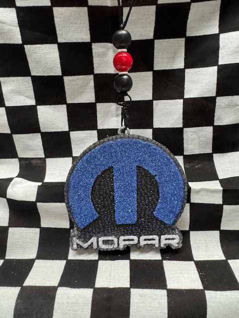 Blue and White Mopar Car Freshener