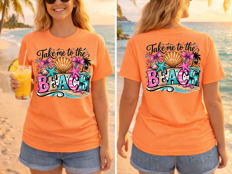 Thumbnail: Take Me to the Beach Shirt, Cute Beach Graphic Tee for Women, Summer Vacation