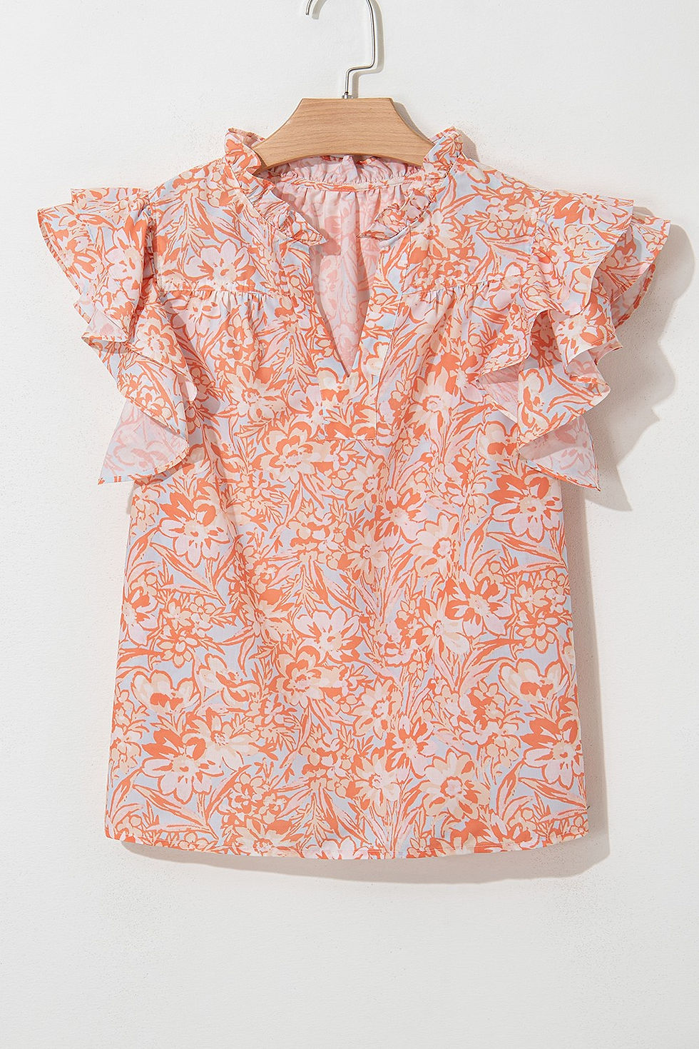 Thumbnail: Orange Ruffle Sleeve Top
