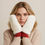 Thumbnail: White with Red Faux Fur Open Up Mitten Gloves