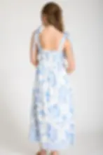 Thumbnail: Blue and White Floral Tie Strap Dress