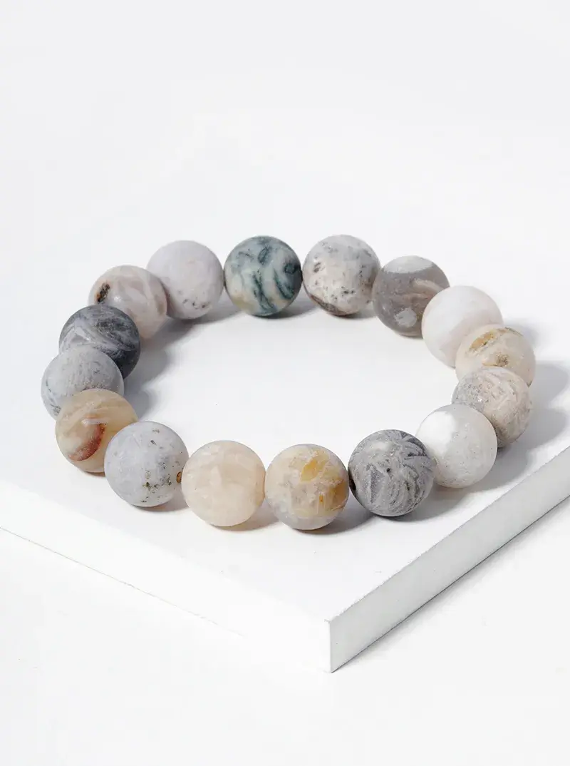 12mm Semiprecious Stone Stretch Bracelet