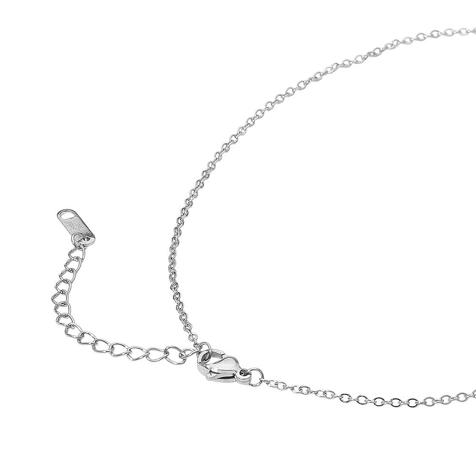 Thumbnail: Stainless Steel CZ Stone Pearl Pendant Necklace
