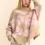 Thumbnail: Beige with Pink Flower Sweater
