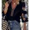Thumbnail: Boho Floral Embroidered V-Neck Blouse