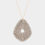 Thumbnail: Taupe Colored Faceted Bead Trimmed Woven Raffia Pendant Long Necklace