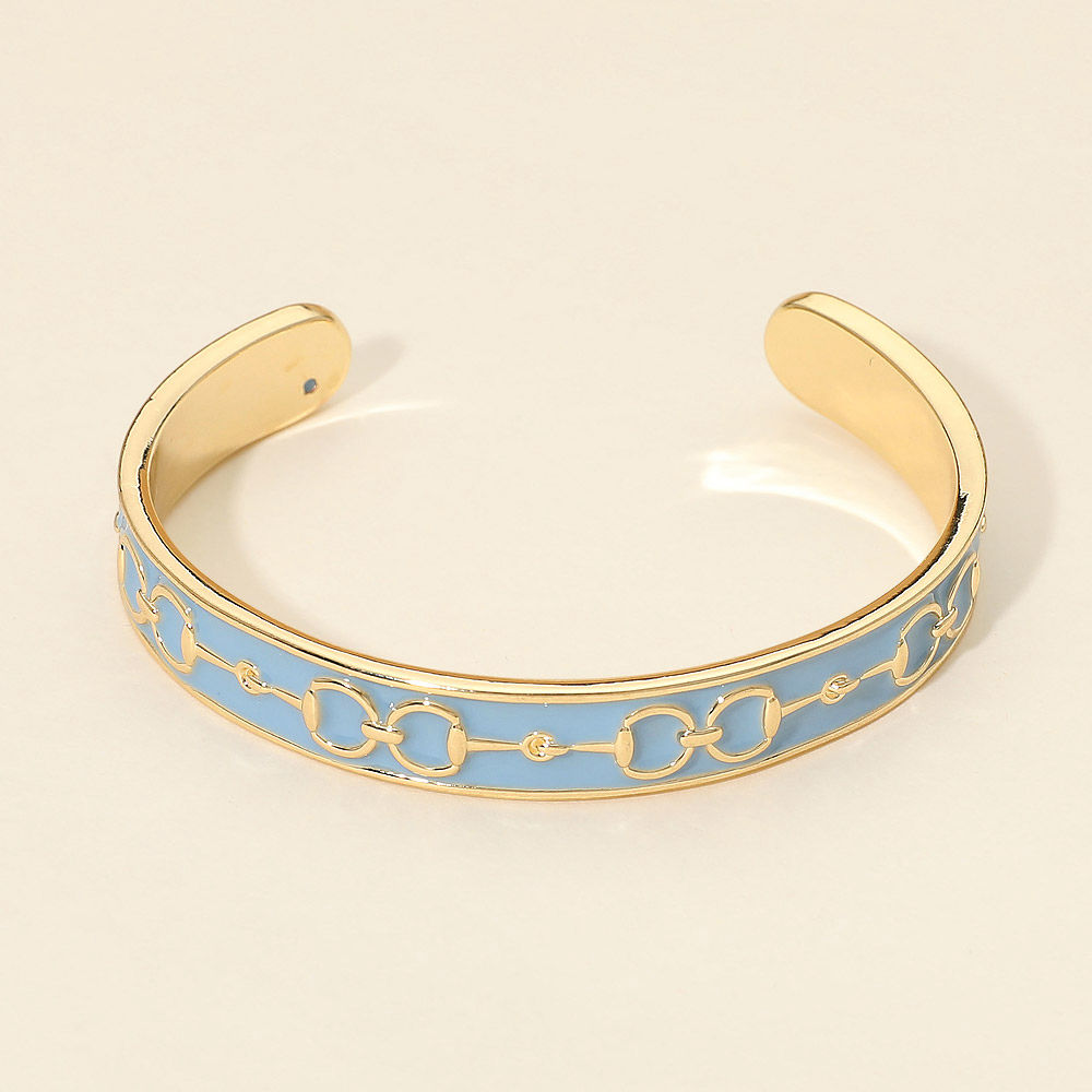 Blue Enamel Cuff Bracelet