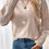 Thumbnail: Flower Decorated Knitted Round Neck Sweater