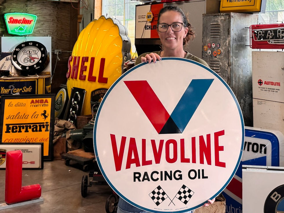 Thumbnail: Double Sided Valvoline Sign Original 1968 Sign