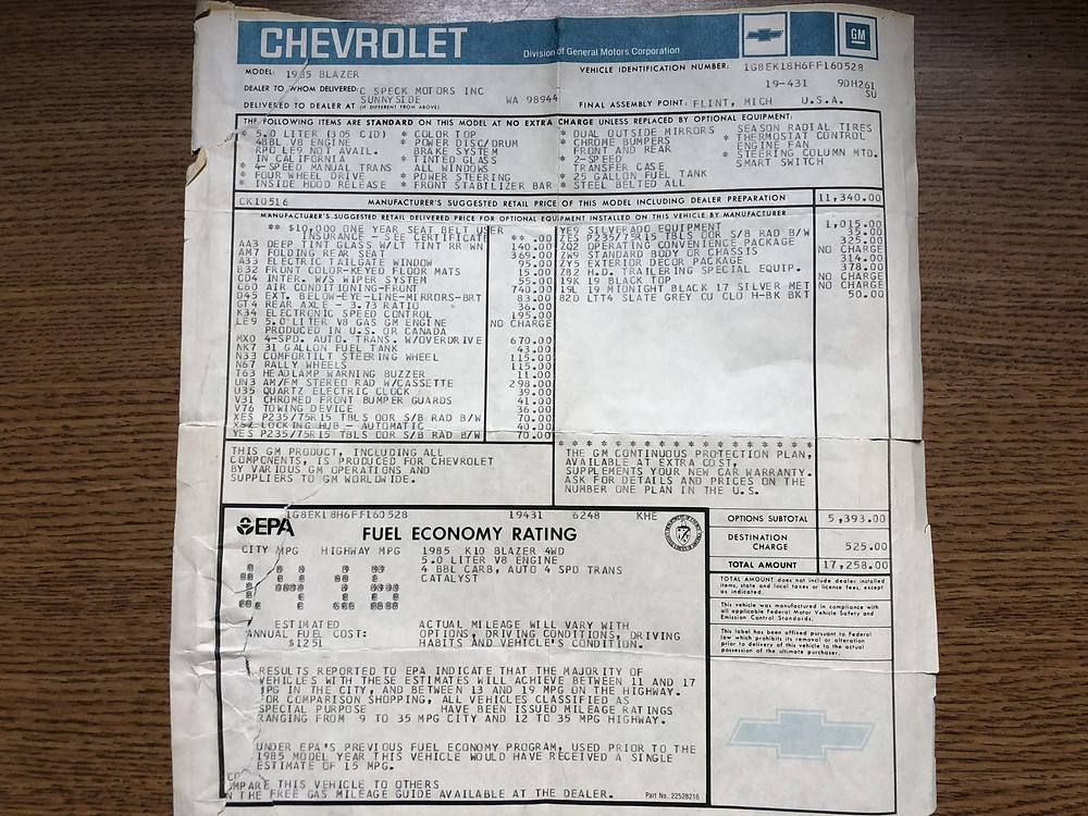 1985 K5 Blazer