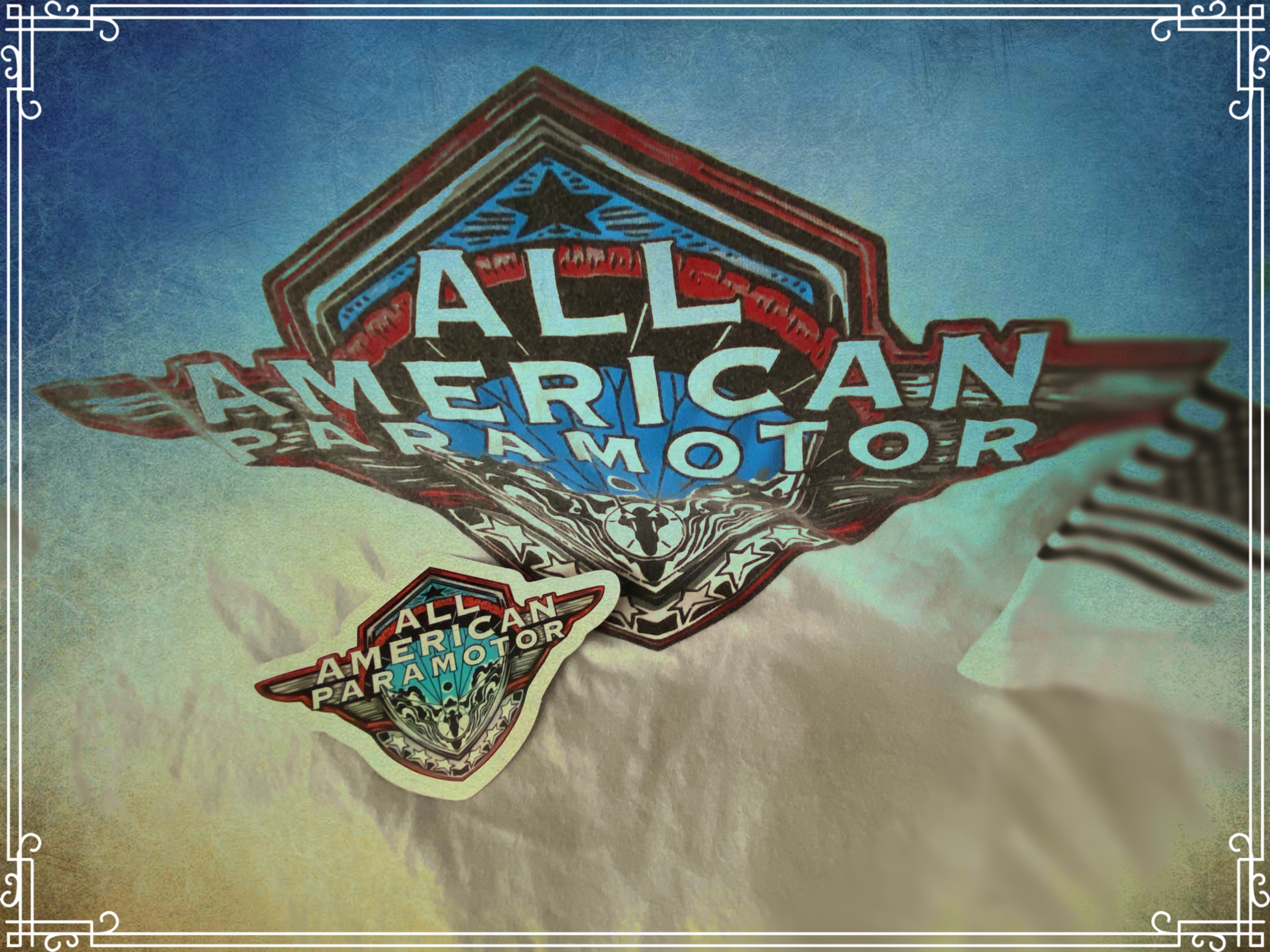3”x4.5” holographic All American Paramotor sticker