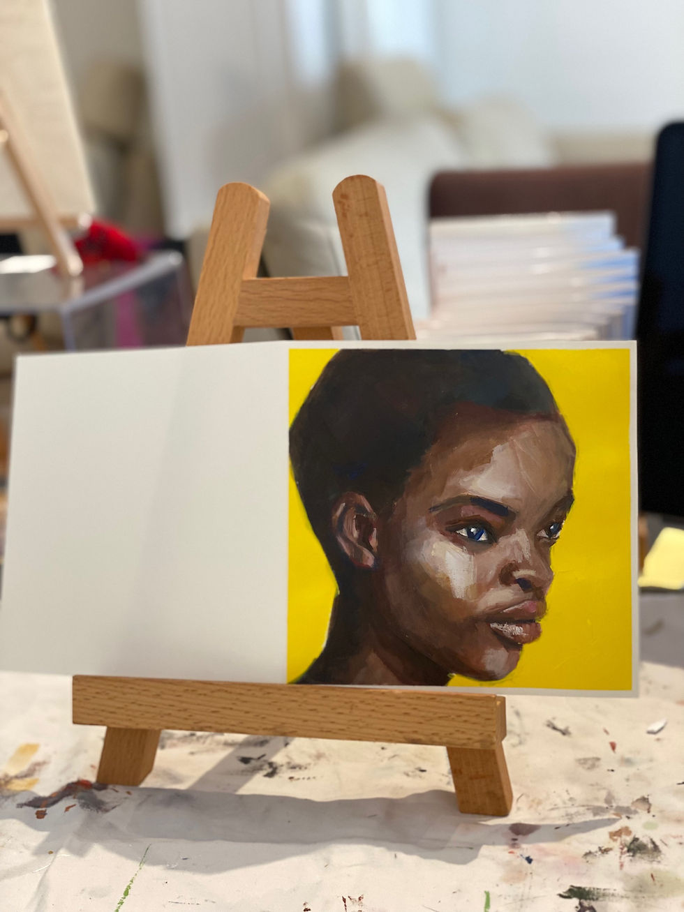 Thumbnail: Art Card Portrait Shades of Brown - Yellow