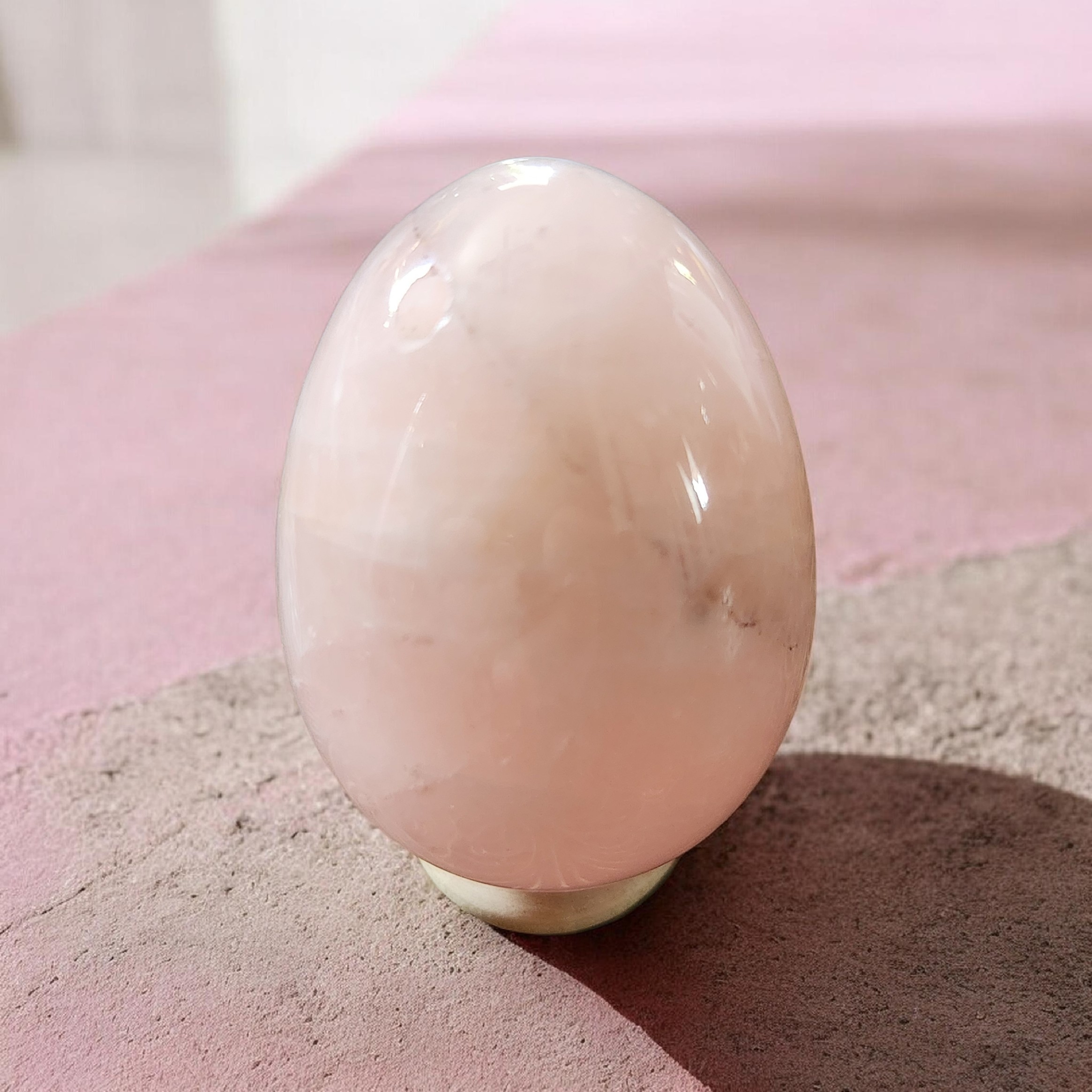 Drilled Rose Quartz Egg