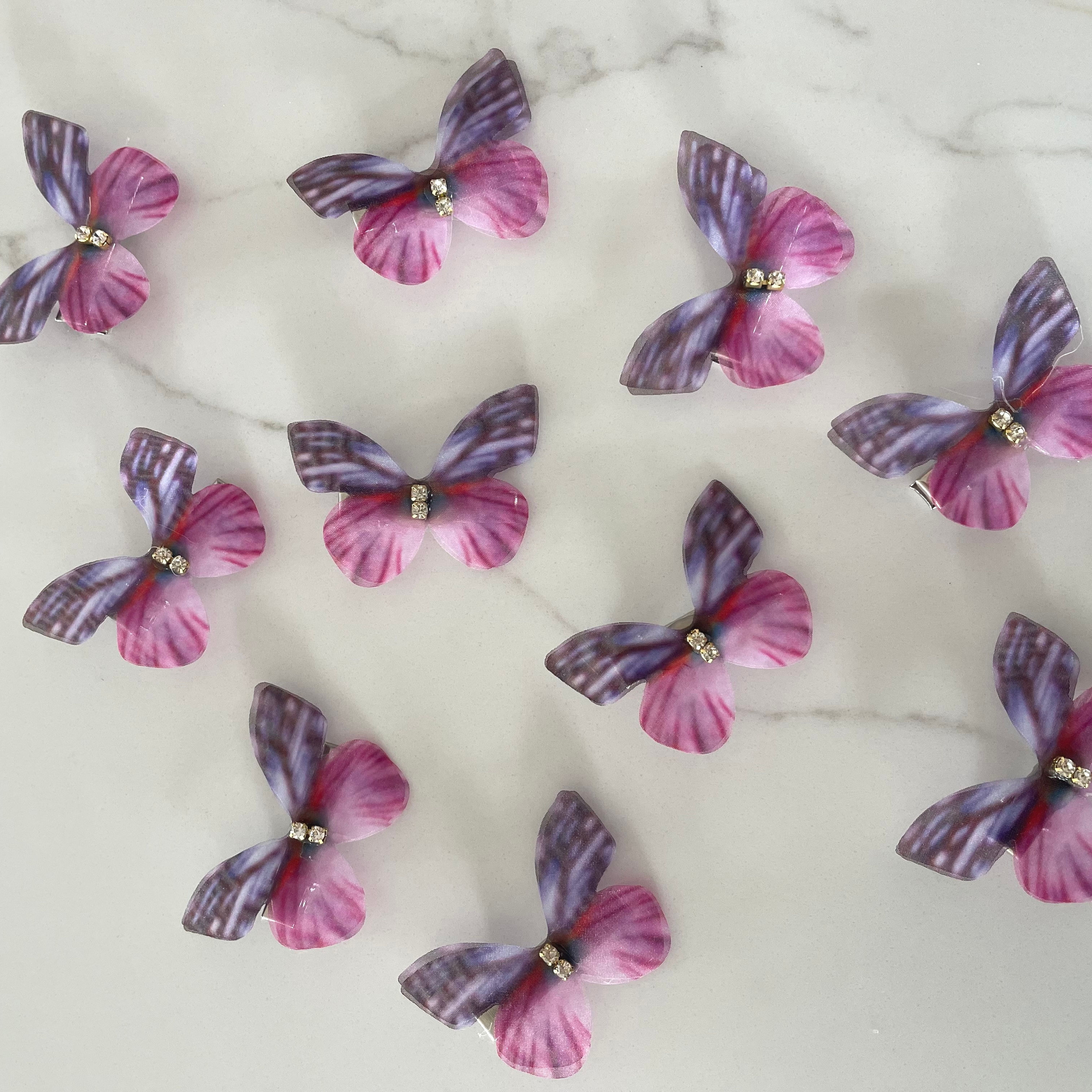 Butterfly HairClips Purple - $2.50 per piece