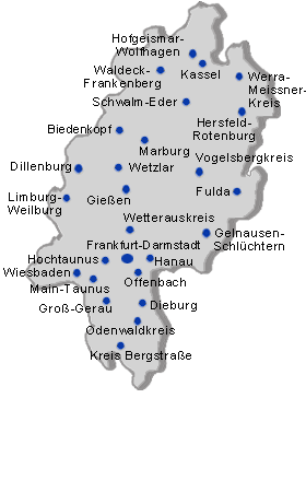 Landkarte von Hessen