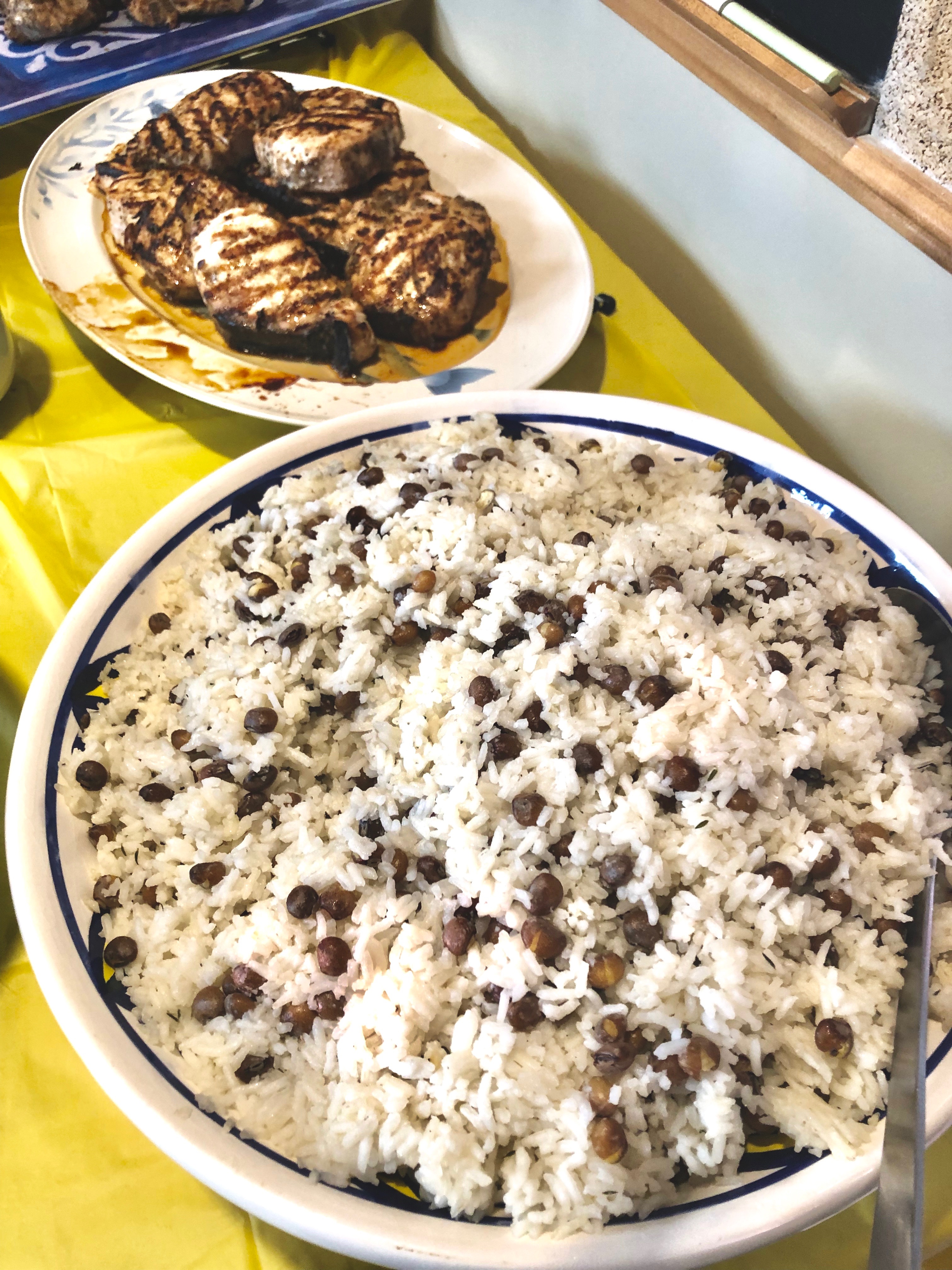 coconut rice and peas