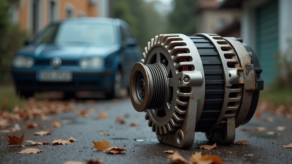 Vista frontal de alternador automotivo usado para VW dos anos 2000