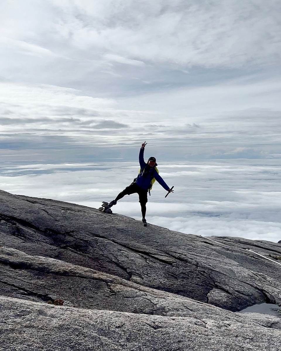 at the summit of mount kinabalu