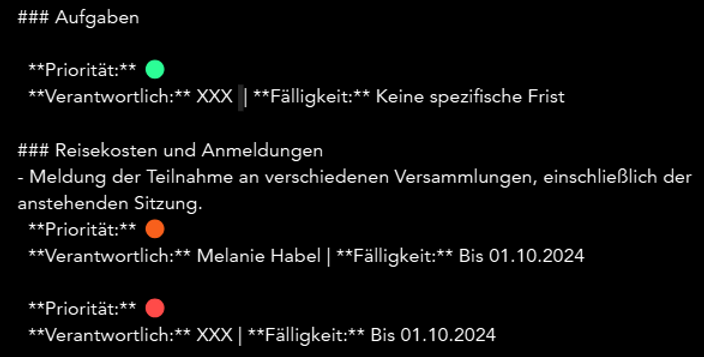 ein Screenshot eines Musterprotokolls der KI Lösung
