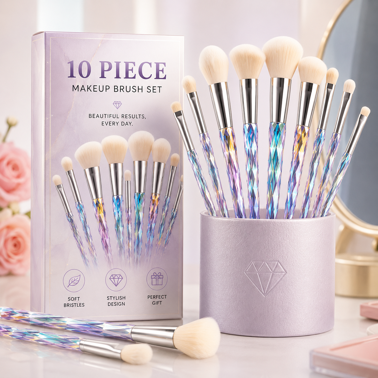 Aurora Luxe 10-Piece Makeup Brush Set