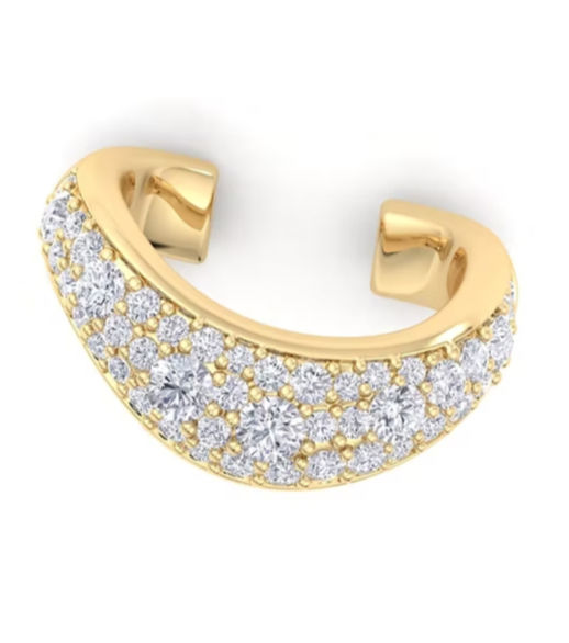 Shop Celestial-Inspired Earrings for Daily Wear Online Bloomtine Illuminess™ Gold Vermeil Cosmic Sparkle Ear Cuff