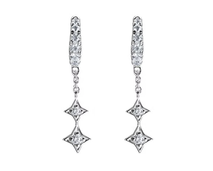 Illuminess™ Shooting Star Huggies in Sterling Silver