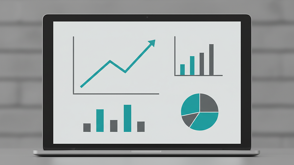 Plano detalle de una pantalla con gráficos de análisis financiero