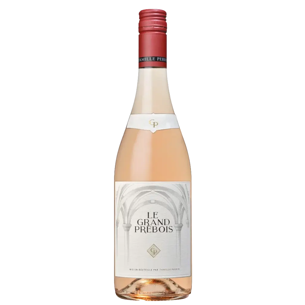 Bottle of Famille Perrin Le Grand Prébois Côtes du Rhône Rosé wine