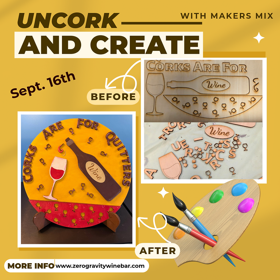 Uncork & Create: Corks Are for Quitters Wooden Sign Night