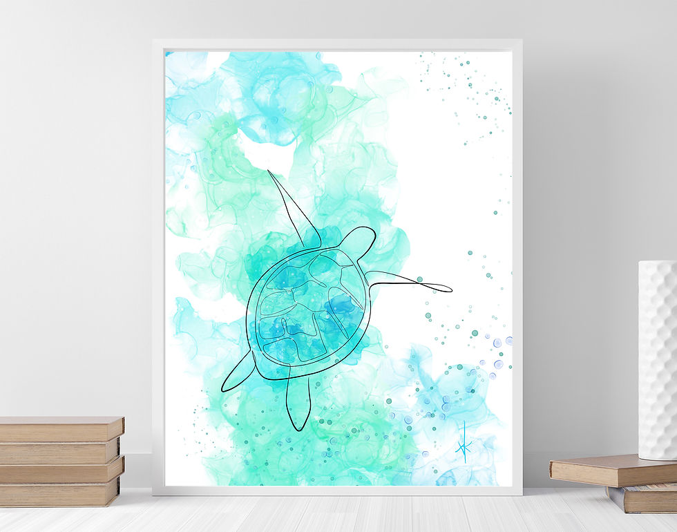 Thumbnail: Alcohol ink-Honu Winter1