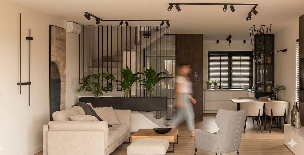 wnetrze szergówki w stylu modern industrial