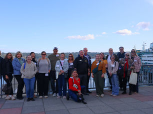 Anchored in Bremerton Tour group in front of the fast ferry dock in Bremerton, WA.