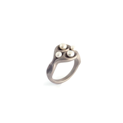 Γκρι ασημένιο δαχτυλίδι άσπρο φόντο | Grey silver ring white background