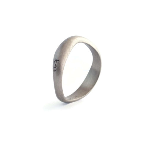 Minimal organic grey sterling silver ring Ethos irregular handmade jewelry