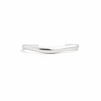 Ασημένιο βραχιόλι 925 γυαλιστερό ανοιχτό cuff unisex | Polished sterling silver open cuff bracelet minimalist