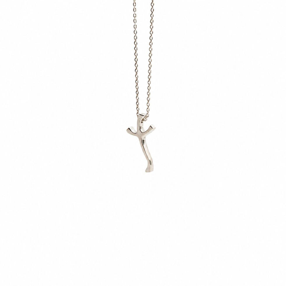 Fluid Faith 925 silver small cross hanging | Ρευστή Πίστη ασημένιος 925 μικρός σταυρός κρεμαστός.