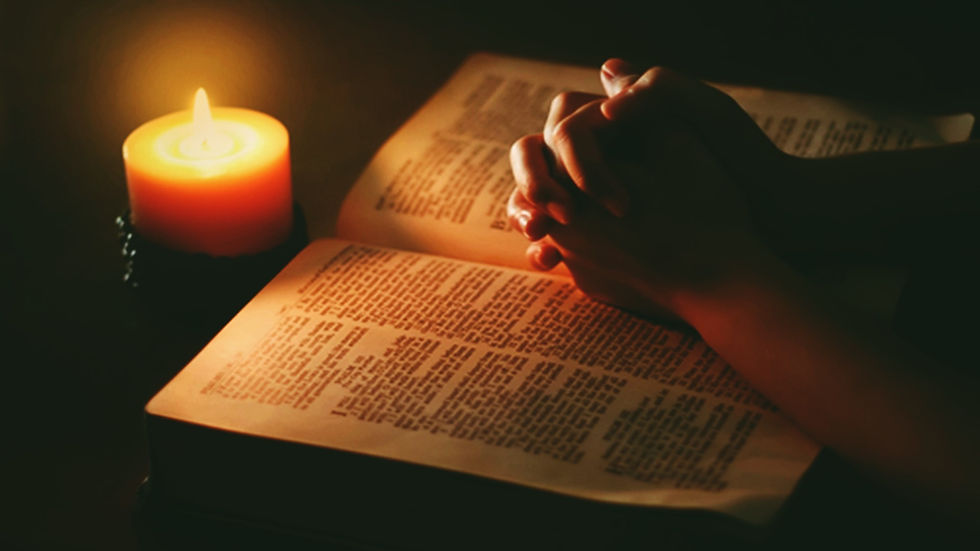 bible-candle-praying-hands