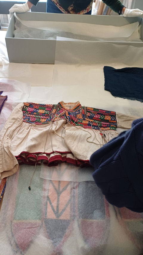 detail of the inside of a shirt from a dress from South East Asia