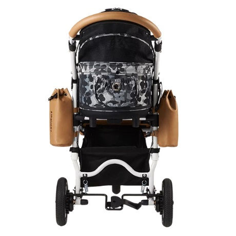 縮圖：日本AirBuggy Dome2 Brake高級寵物手推車 - 灰迷彩