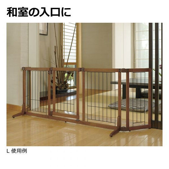 縮圖：日本Richell木製附門圍欄M