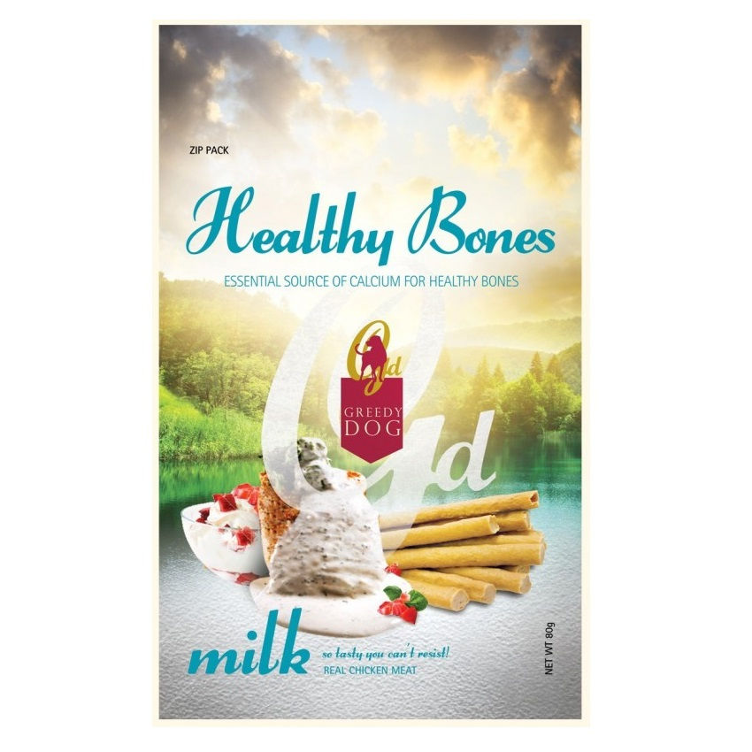 Greedy Dog 牛奶味雞肉條狗小食(健骨配方) 80g
