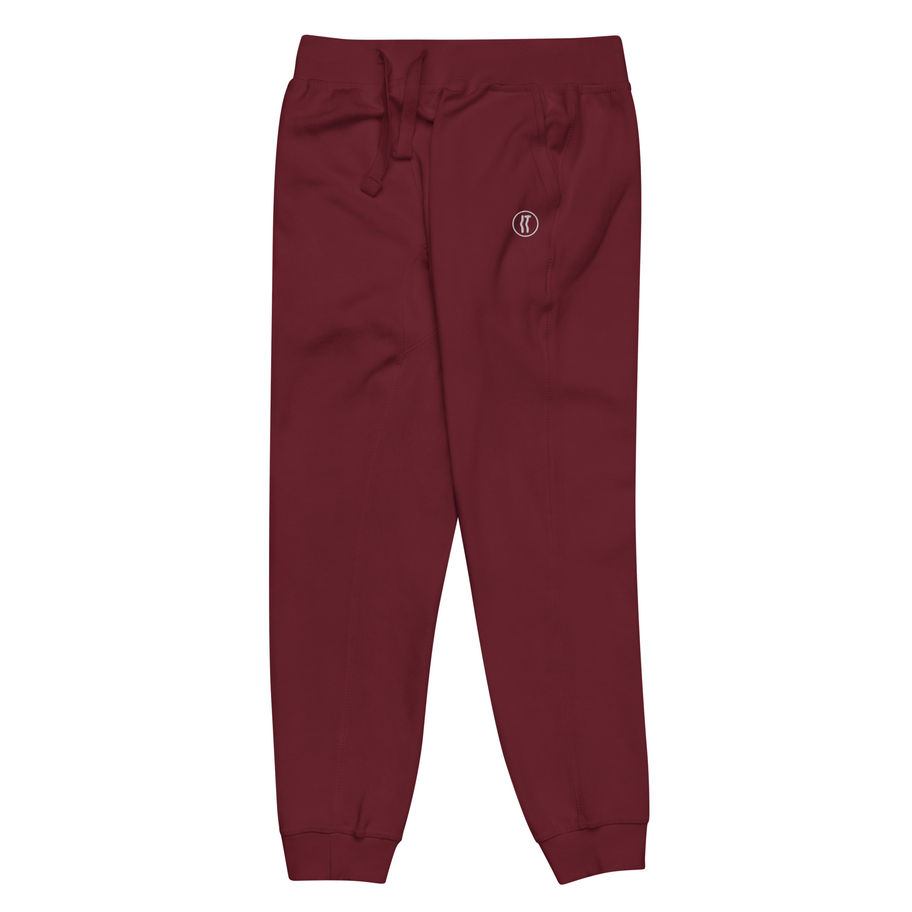 unisex fleece joggers maroon