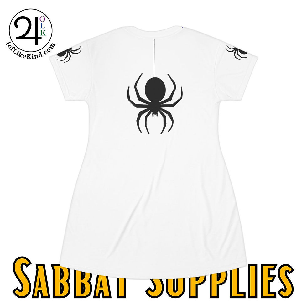 Thumbnail: Pronounced Samhain - Spider Drop  - Sabbat - All Over Print T-Shirt Dress